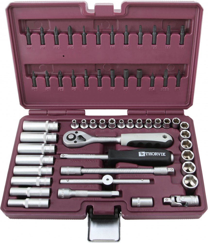 Thorvik TS057 Набор инструмента 1/4"DR, 57 предметов TS057