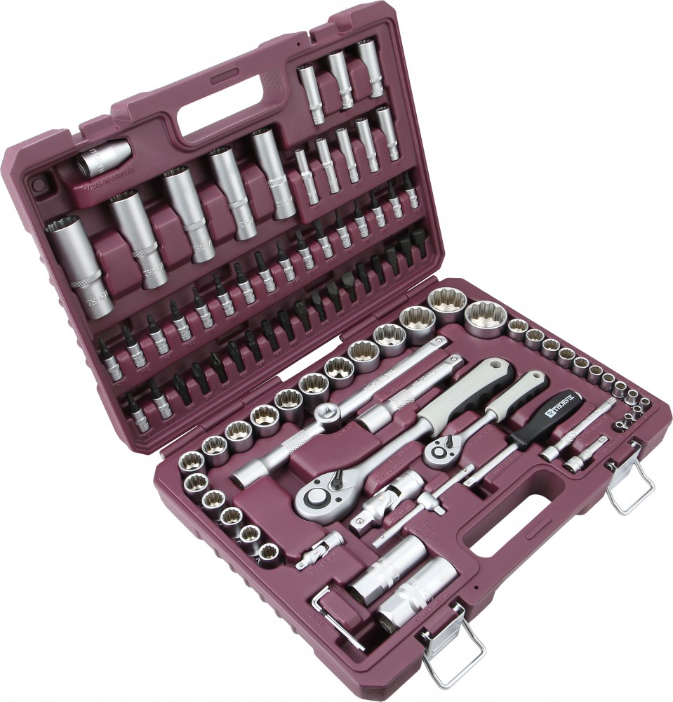 Thorvik TS094/12 Набор инструмента универсальный 1/4", 1/2"DR с головками торцевыми 12-гранными, 94 предмета TS094/12