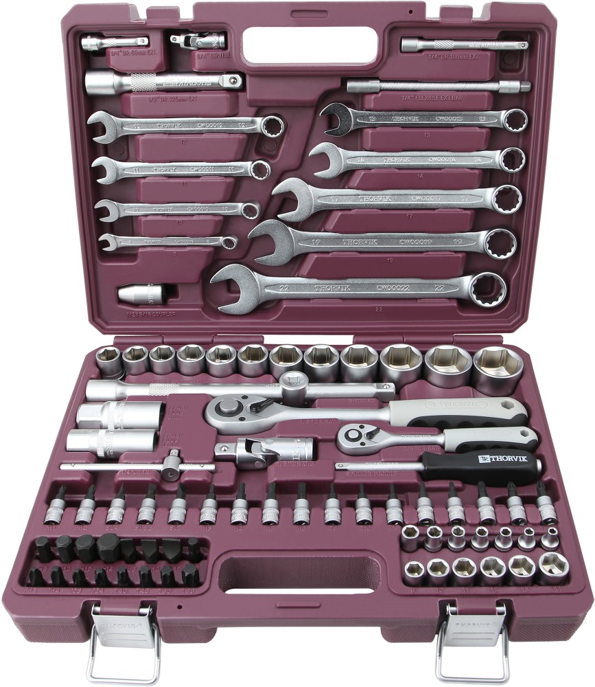 Thorvik TS082 Набор инструмента универсальный 1/4", 1/2"DR, 82 предмета TS082