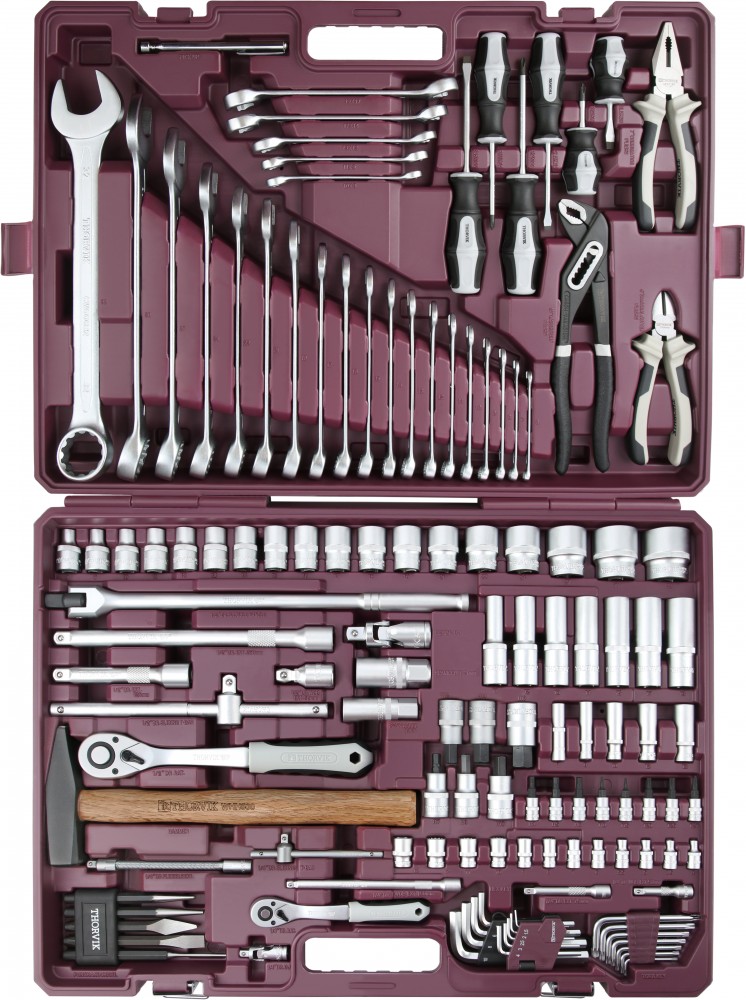  TS128 Набор инструмента универсальный 1/4", 1/2"DR, 128 предметов TS128