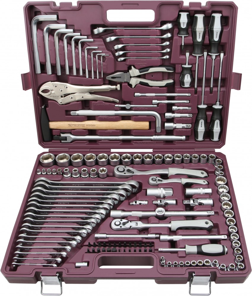  TS142 Набор инструмента универсальный 1/4", 3/8" и 1/2"DR, 142 предмета TS142