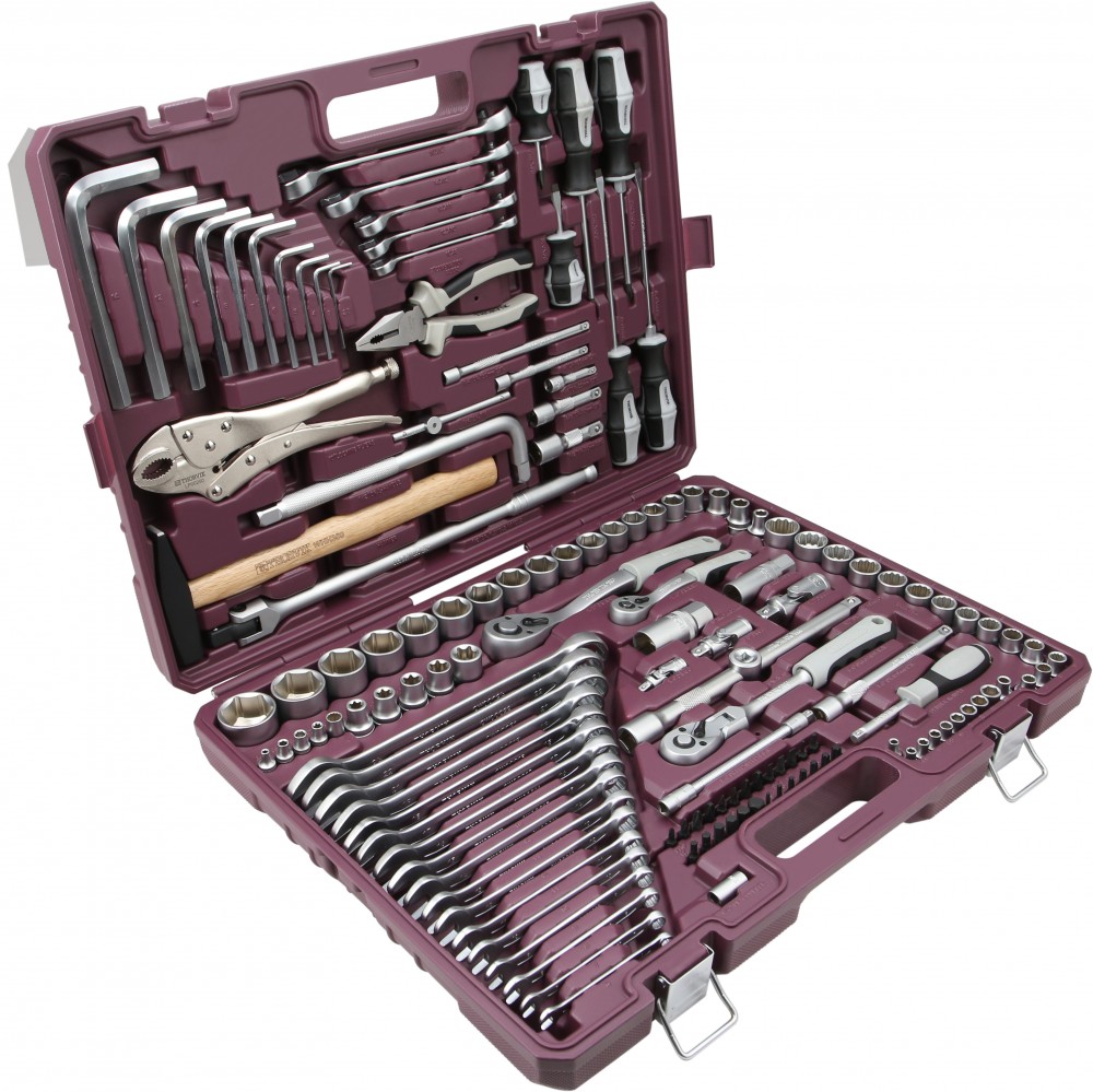  TS142 Набор инструмента универсальный 1/4", 3/8" и 1/2"DR, 142 предмета TS142