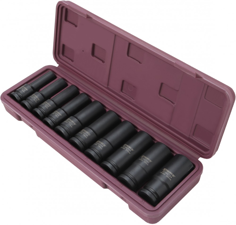 Thorvik S23S2110S Набор головок торцевых ударных глубоких 1/2"DR, 10-24 мм, 10 предметов S23S2110S