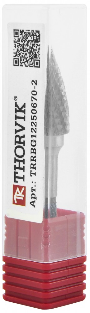 Thorvik TRRBG12250670-2  Борфреза твердосплавная гиперболическая с заостренным концом, тип G, 12 мм, двойная насечка, в боксе TRRBG12250670-2