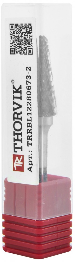Thorvik TRRBL10250670-2  Борфреза твердосплавная коническая с радиусным торцом, тип L, 10 мм, двойная насечка, в боксе TRRBL10250670-2