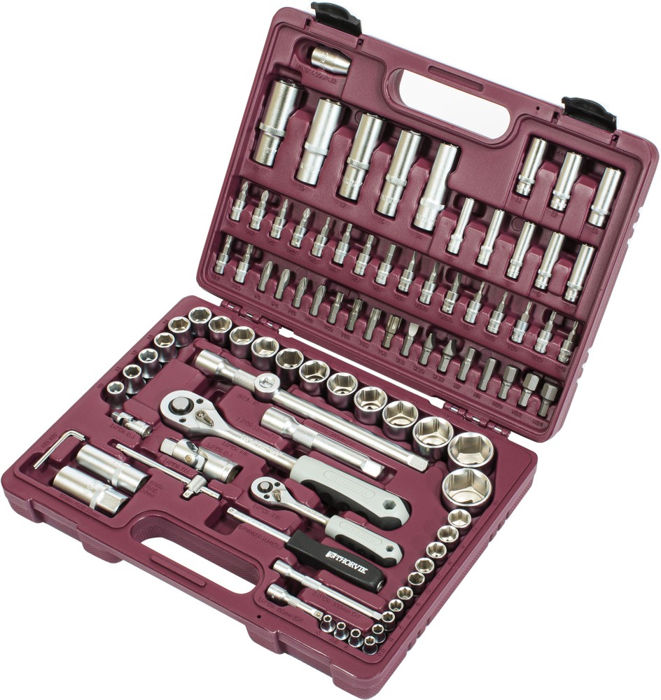 Thorvik UTS0094 Набор инструмента универсальный 1/4", 1/2"DR, 94 предмета UTS0094
