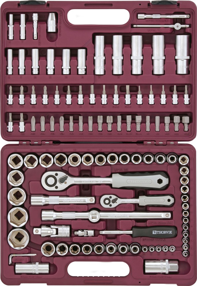 Thorvik UTS0108 Набор инструмента универсальный 1/4", 1/2"DR, 108 предметов UTS0108