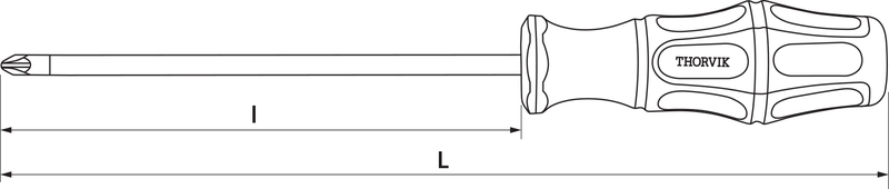 Thorvik SDZ1100 Отвертка стержневая POZIDRIV®, PZ1x100 мм SDZ1100