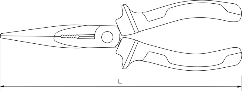 Thorvik LNP0180 (LPN0180) Длинногубцы прямые с духкомпонентными рукоятками, 180 мм LNP0180
