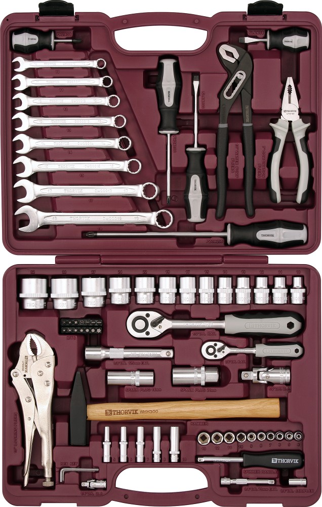 Thorvik UTS0072 Набор инструмента универсальный 1/4", 1/2"DR, 72 предмета UTS0072
