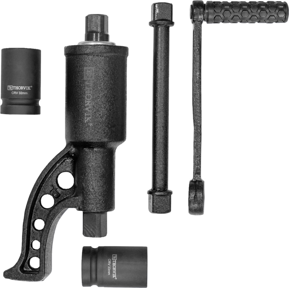 Thorvik LSW2 Гайковерт ручной механический 1"DR, 3800 Нм и головки торцевые 1"DR 32 мм, 33 мм LSW2