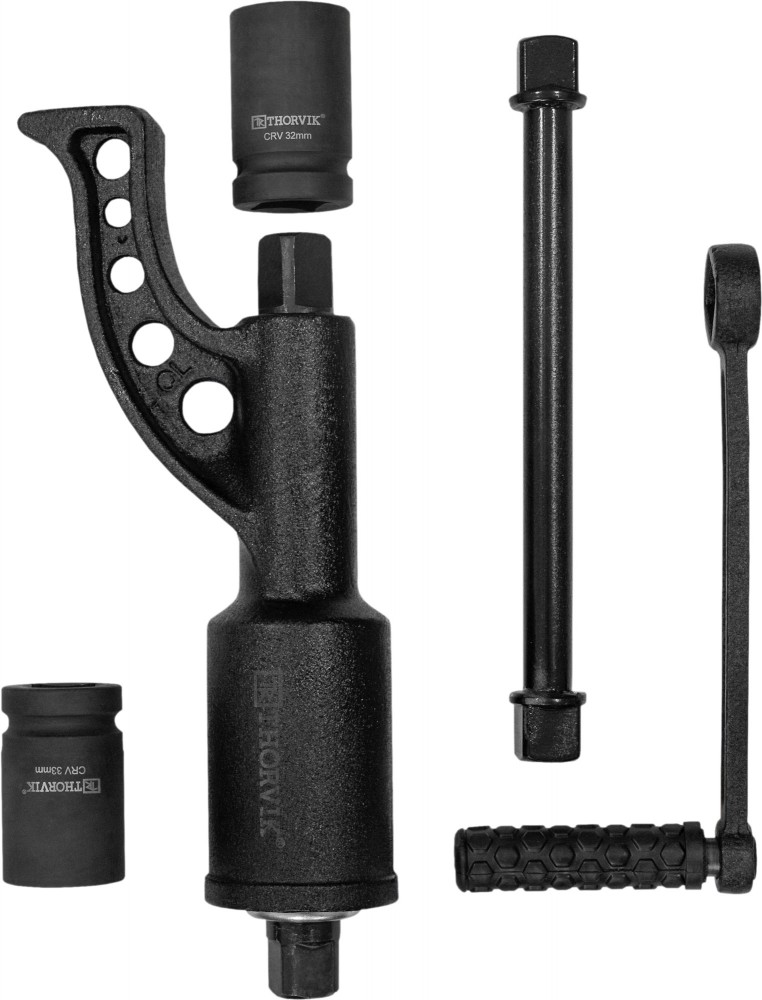 Thorvik LSW3 Гайковерт ручной механический удлиненный 1"DR, 3800 Нм и головки торцевые 1"DR 32 мм, 33 мм LSW3