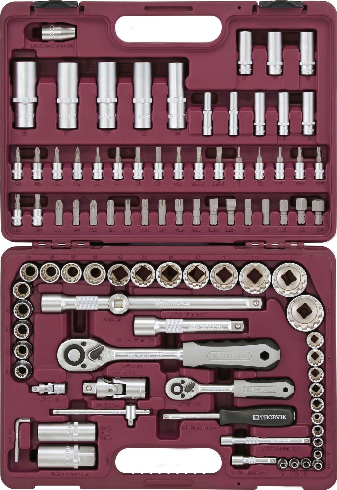Thorvik UTS0094MP Набор инструмента универсальный 1/4", 1/2"DR с головками торцевыми MultiProf, 94 предмета UTS0094MP
