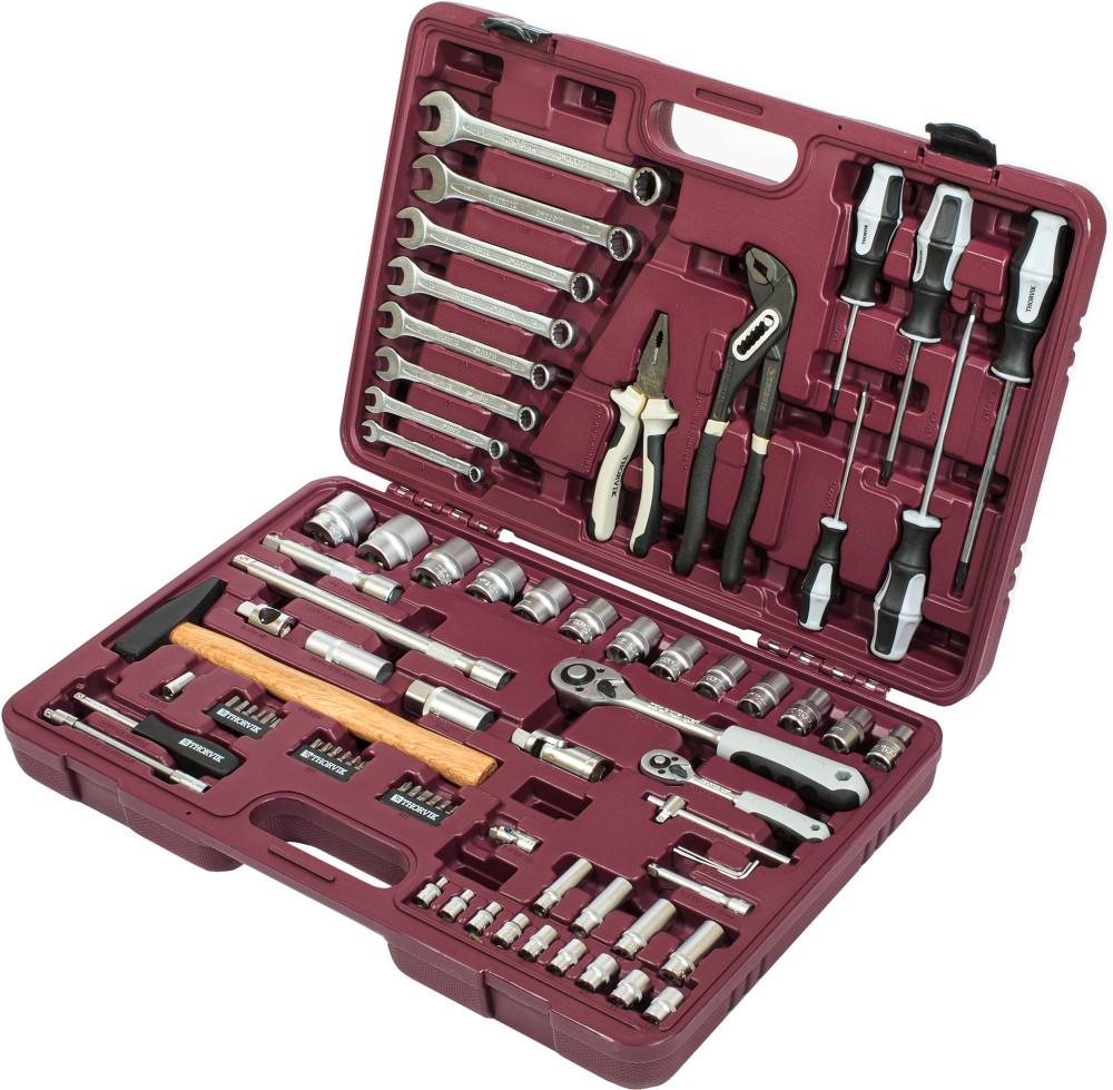 Thorvik UTS0077 Набор инструмента универсальный 1/4", 1/2"DR, 77 предметов UTS0077