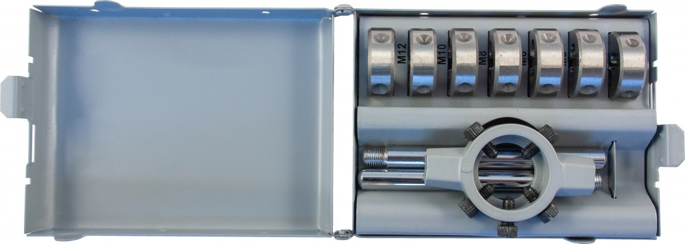 Thorvik MDS8 Набор плашек D-COMBO круглых ручных М3-М12, HSS, 8 предметов MDS8