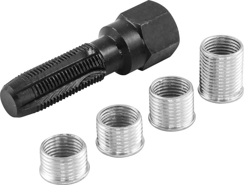 Thorvik SPTRS145 Набор для восстановления резьбы свечного отверстия М14, 5 предметов SPTRS145