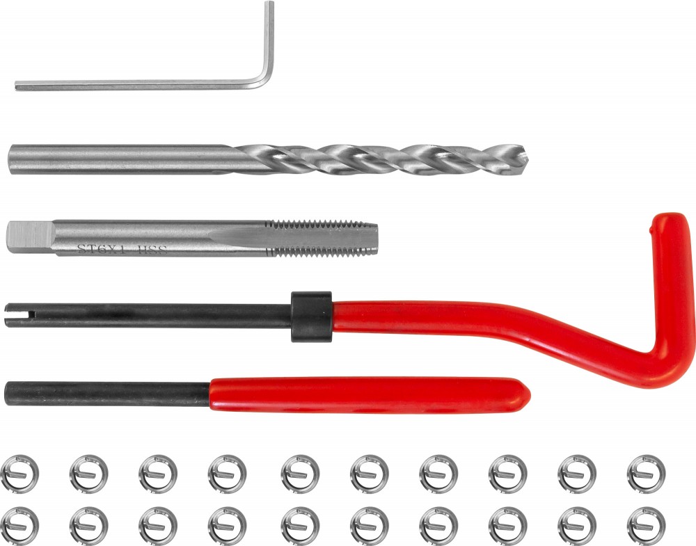 Thorvik TRIS61 Набор для восстановления резьбы M6x1.0, 25 предметов TRIS61