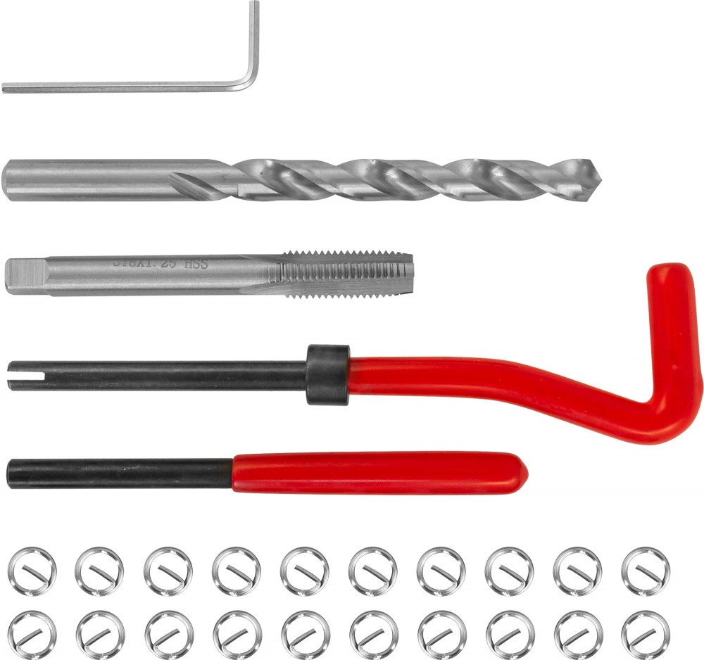 Thorvik TRIS8125 Набор для восстановления резьбы M8x1.25, 25 предметов TRIS8125