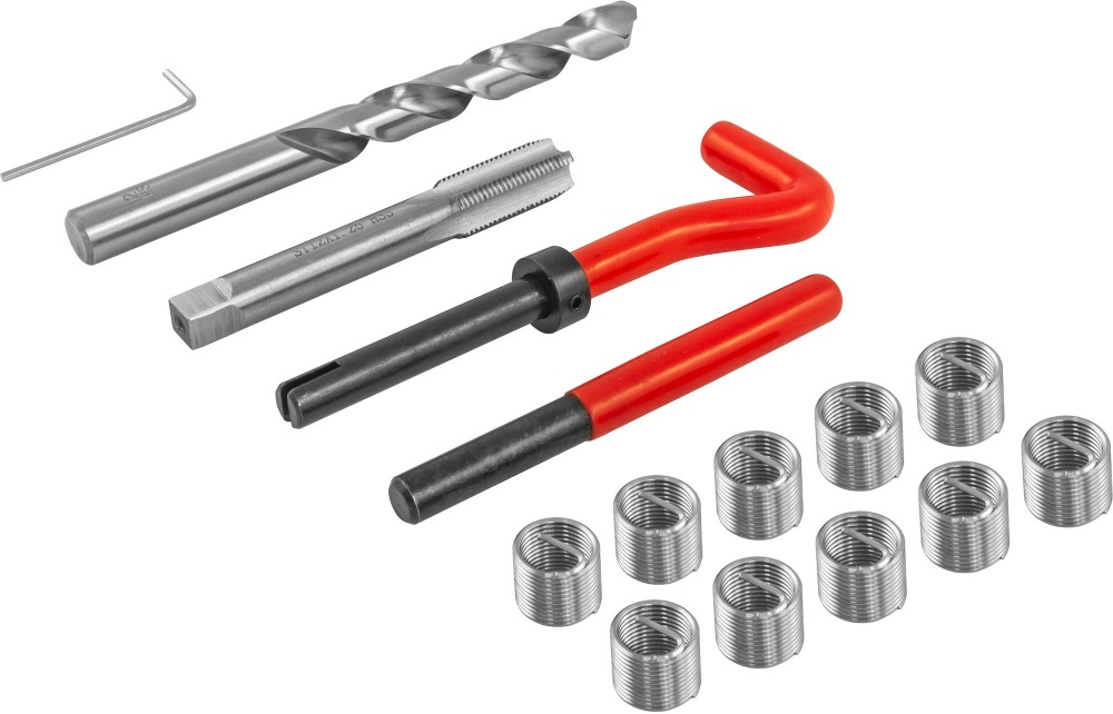 Thorvik TRIS12125 Набор для восстановления резьбы M12x1.25, 15 предметов TRIS12125