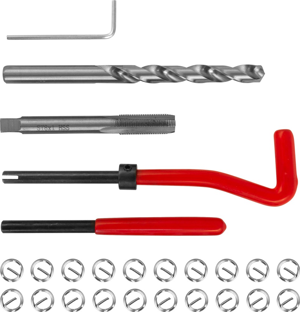 Thorvik TRIS810 Набор для восстановления резьбы M8x1.0, 25 предметов TRIS810