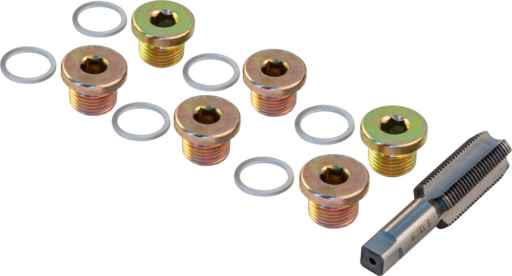 Thorvik ODPRK1715 Набор для восстановления резьбы сливного отверстия поддона M17х1.5, 7 предметов ODPRK1715