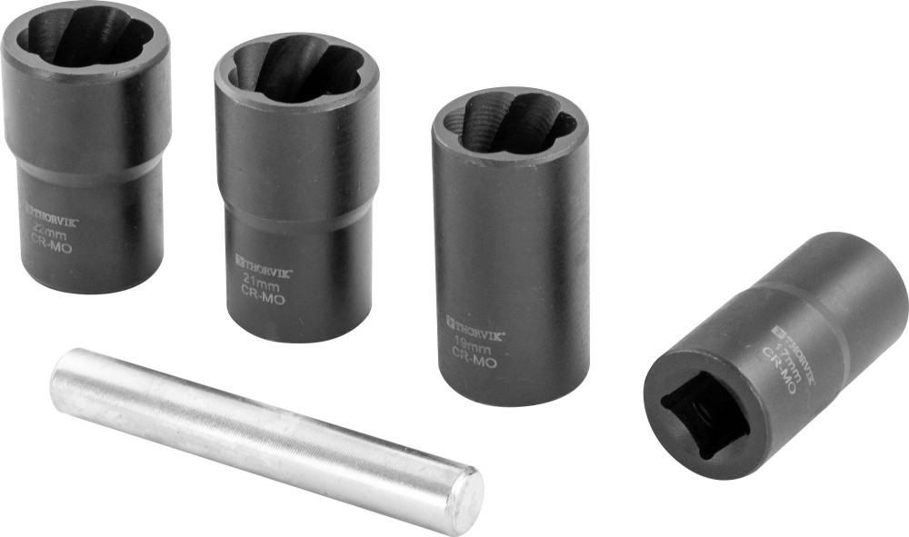 Thorvik BESS125 Набор головок для поврежденного крепежа 1/2" DR, 17-22мм, 5 предметов BESS125