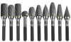 Thorvik TRRB060610-2S Набор борфрез твердосплавных, тип A, B, C, D, E, F, G, H, L, M, 6 мм, двойная насечка, в кейсе, 10 предметов TRRB060610-2S