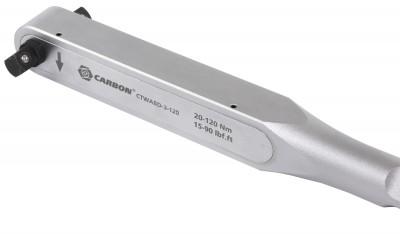 Carbon CTWABD-3-120 Ключ динамометрический алюминиевый со сквозным приводом, 1/2"DR, 20-120 Нм, погрешность пр.+/-3% CTWABD-3-120