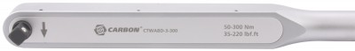 Carbon CTWABD-3-300 Ключ динамометрический алюминиевый со сквозным приводом, 1/2"DR, 50-300 Нм, погрешность пр.+/-3% CTWABD-3-300