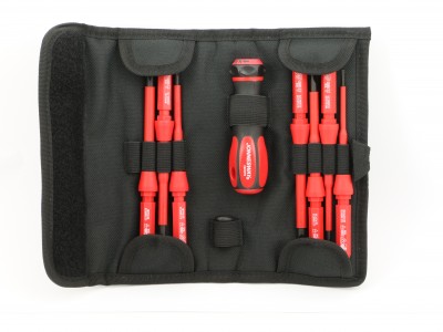 Jonnesway DV15109S Отвертка диэлектрическая со сменными стержнями в наборе, 9 предметов DV15109S