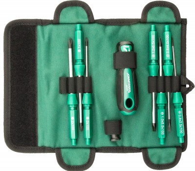 Jonnesway DB0309S Отвертка со сменными стержнями в наборе, 9 предметов DB0309S