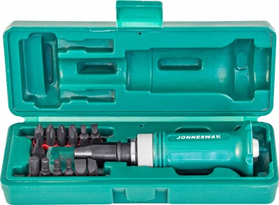 Jonnesway AG010138 Ударная отвертка SL 5,6,8,10,12мм PH# 1,2,3,4 Hex 4,5,6,8,  14 предметов AG010138