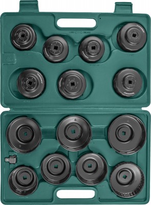 Jonnesway AI050004 Комплект чашек для съема масляных фильтров 65-100 мм, 15 предметов AI050004