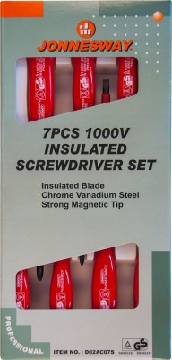 Jonnesway D02AC07S Набор отверток стержневых диэлектрических, 7 предметов D02AC07S