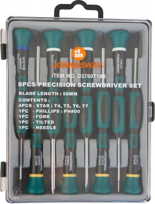 Jonnesway D3750T18S Набор отверток для точной механики TORX®, 50 мм, 8 предметов D3750T18S