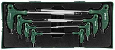 Jonnesway H10MB08SP Комплект угловых шестигранников двусторонних с шаром 2-10мм , 8 предметов (ложемент) H10MB08SP