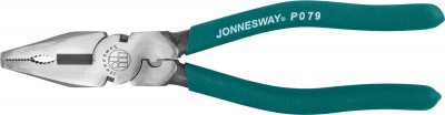 Jonnesway P079 Пассатижи многофункциональные, с ПВХ рукоятками, 220 мм P079