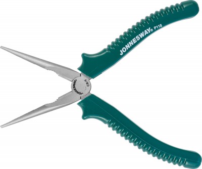 Jonnesway P118 Длинногубцы прямые, многофункциональные, с полимерными рукоятками, 200 мм P118