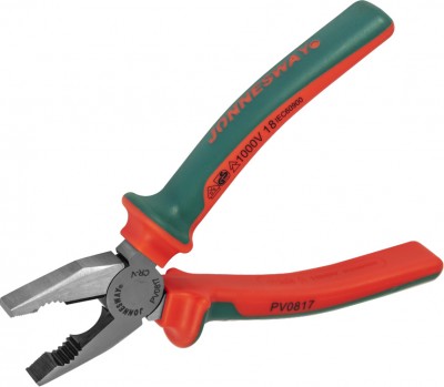 Jonnesway PV0817 Пассатижи диэлектрические с двухкомпонентными рукоятками, 180 мм PV0817