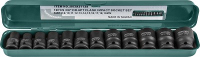 Jonnesway S03A3112S Набор головок торцевых ударных 3/8"DR, 8-19 мм, 12 предметов S03A3112S