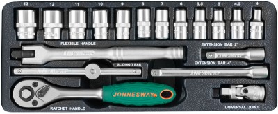 Jonnesway S04H2118S Набор головок торцевых 1/4"DR, 4-13 мм, 18 предметов S04H2118S