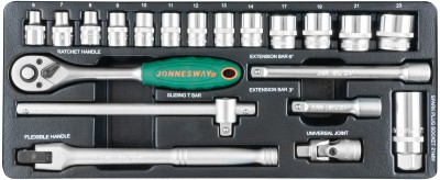Jonnesway S04H3120S Набор головок торцевых 3/8"DR, 6-23 мм, 20 предметов S04H3120S