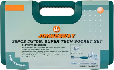 Jonnesway S68H3126S Набор головок торцевых 3/8"DR Super Tech, 26 предметов S68H3126S
