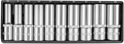 Jonnesway S04HD411S Набор головок торцевых глубоких 1/2"DR, 10-24 мм, 11 предметов S04HD411S