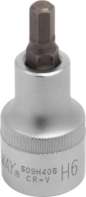 Jonnesway S09H406 Насадка торцевая 1/2"DR с вставкой-битой шестигранной, H6, 55 мм S09H406