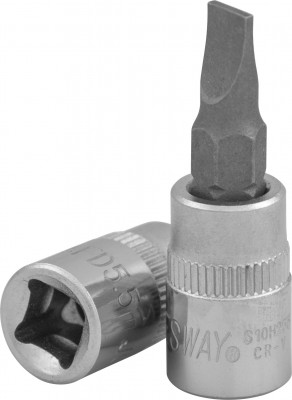  S10H255 Насадка торцевая 1/4"DR с вставкой-битой шлицевой, SL5.5, 37 мм S10H255