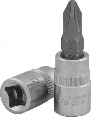 Jonnesway S11H202 Насадка торцевая 1/4"DR с вставкой-битой крестовой, РН2, 37 мм S11H202