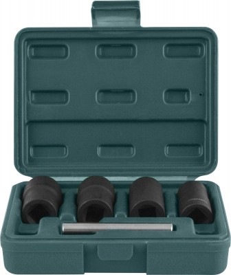 Jonnesway AN040120 Спиральные головки для демонтажа поврежденного крепежа в наборе, 17, 19, 21, 22 мм, 5 предметов AN040120