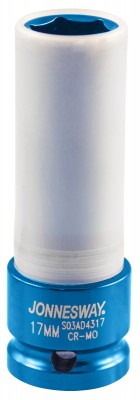 Jonnesway S03AD4317 Головка торцевая ударная удлиненная тонкостенная 1/2"DR для легкосплавных колесных дисков, 17 мм S03AD4317