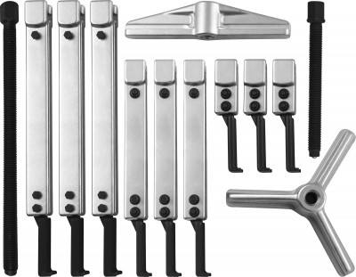 Jonnesway AE310144S Съемник универсальный, американского типа со скользящими 2-3 захватами в наборе, диапазон захватов внутр./наружн. 60-160/40-120, глубина 100-250 мм AE310144S